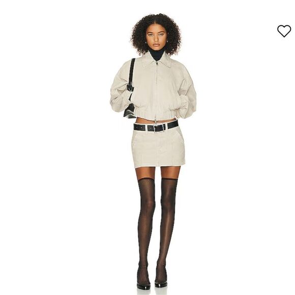 HELSA Workwear Bomber Jacket Cotton zip front khaki $358 Revolve FWRD Sold Out L - Picture 4 of 13